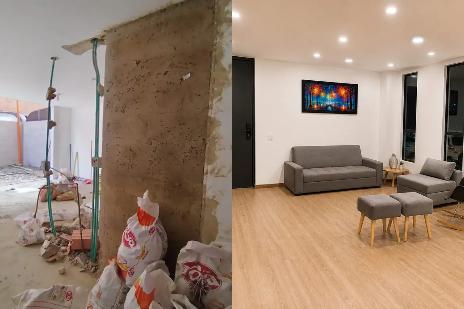 Antes y después: obra gris y remodelación terminada